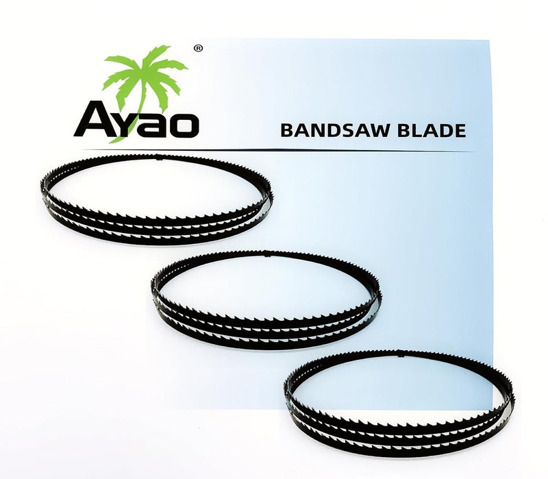 AYAO 56 1/8 inch Bandsaw Blades Assortment (1/8" 1/4" 3/8" Wide) for for Delta 28-180 and 28-185 8" Band Saws, 3PK - Image 1